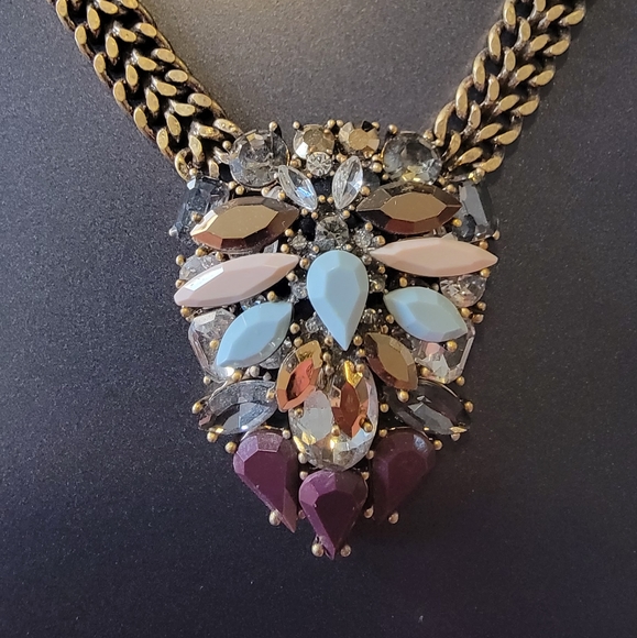 J.Crew Purple Stoned Statement Necklace - Picture 5 of 9